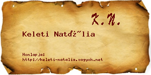 Keleti Natália névjegykártya