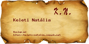 Keleti Natália névjegykártya