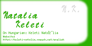 natalia keleti business card